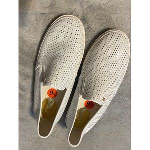 Michael Kors White Leather Slip Ons